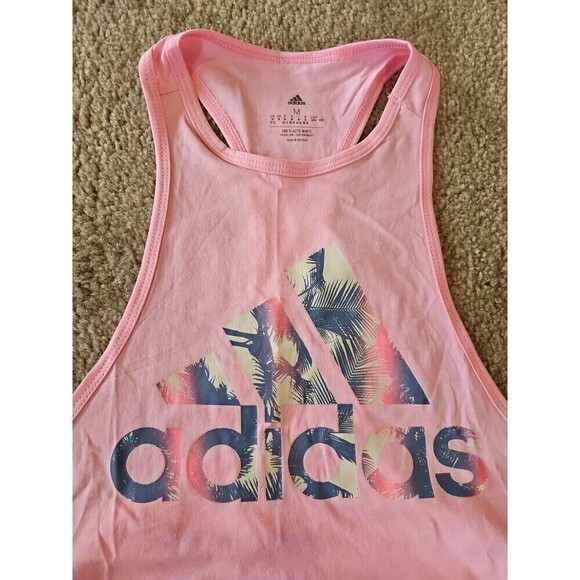 adidas Women's Tropic Tank Top Light Pink Size MEDIUM NEW $25 - Picture 3 of 4